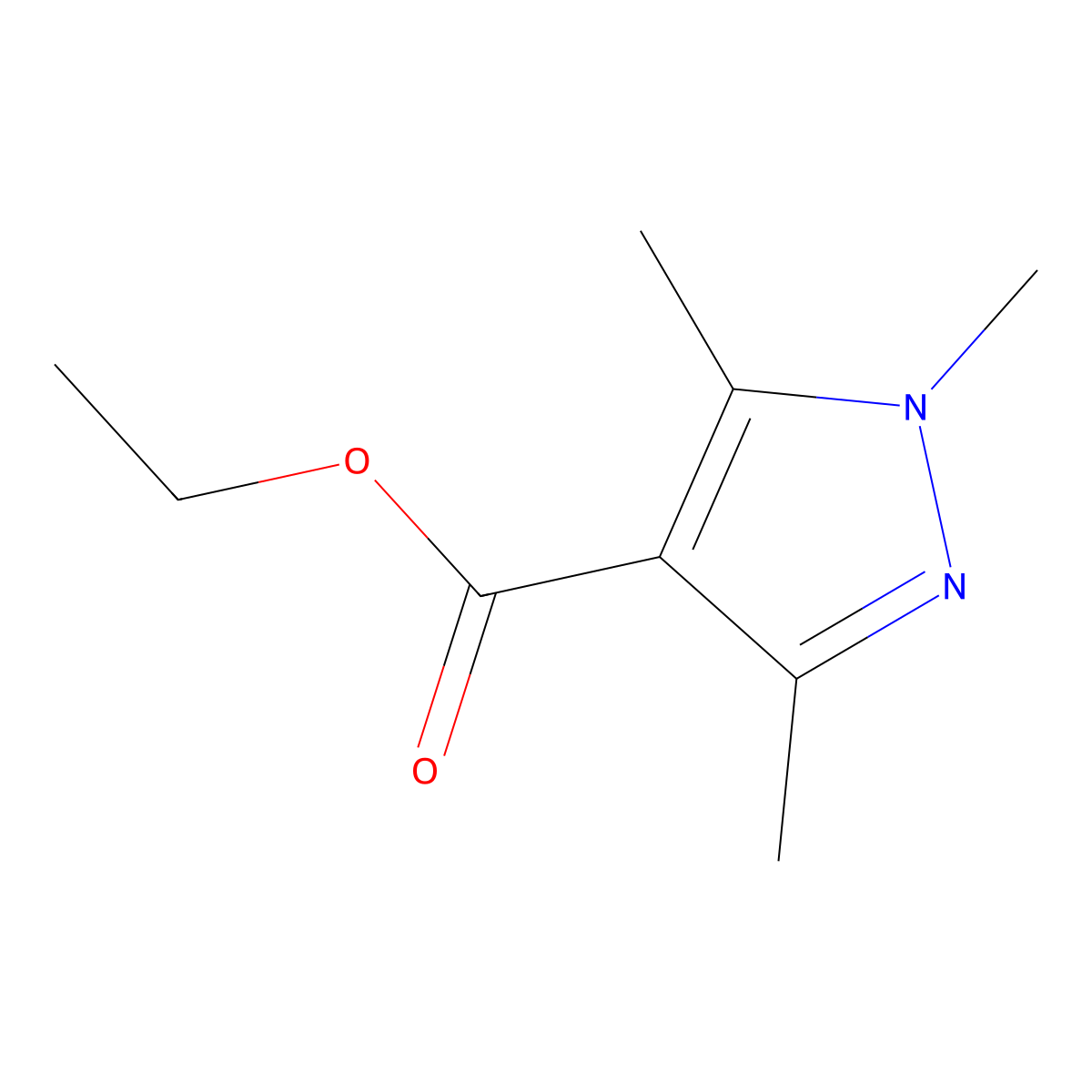 ethyl 1,3,5-trimethyl-1H-pyrazole-4-carboxylate molecular structure, CAS 56079-16-4