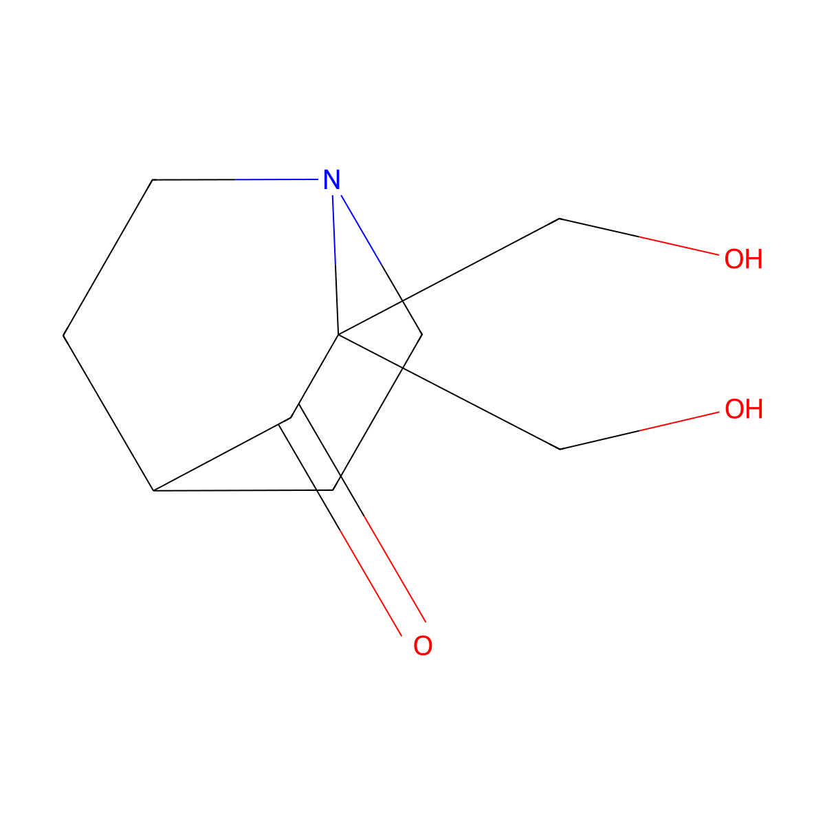 2,2-Bis(hydroxymethyl)-1-azabicyclo(2,2,2,)octan-3-one molecular structure, CAS 5608-24-2