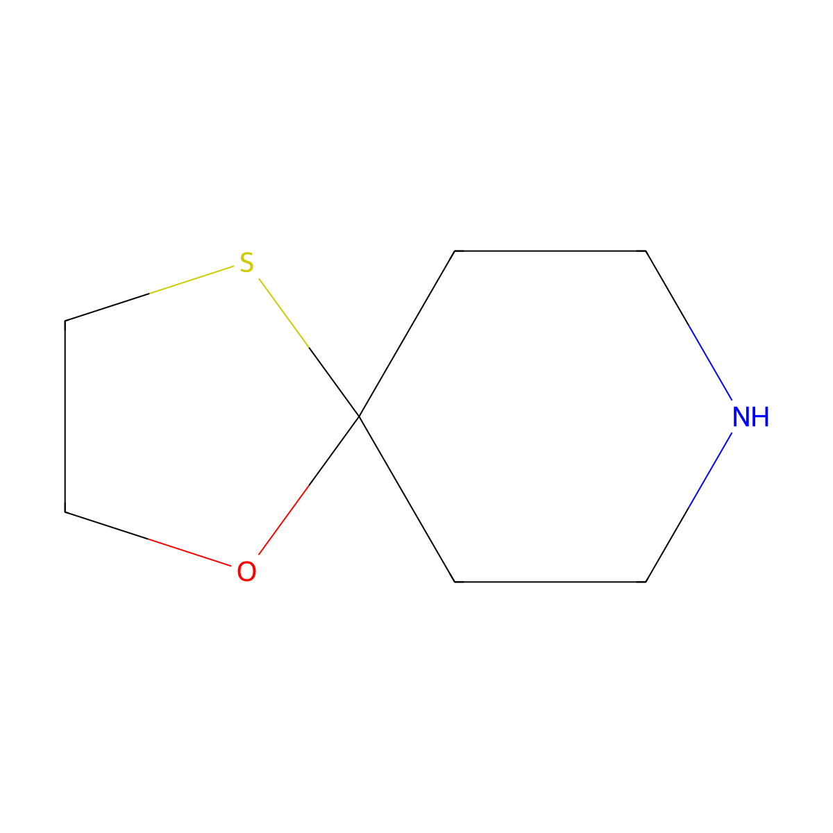 1-Oxa-4-thia-8-azaspiro[4.5]decane molecular structure, CAS 5608-98-0