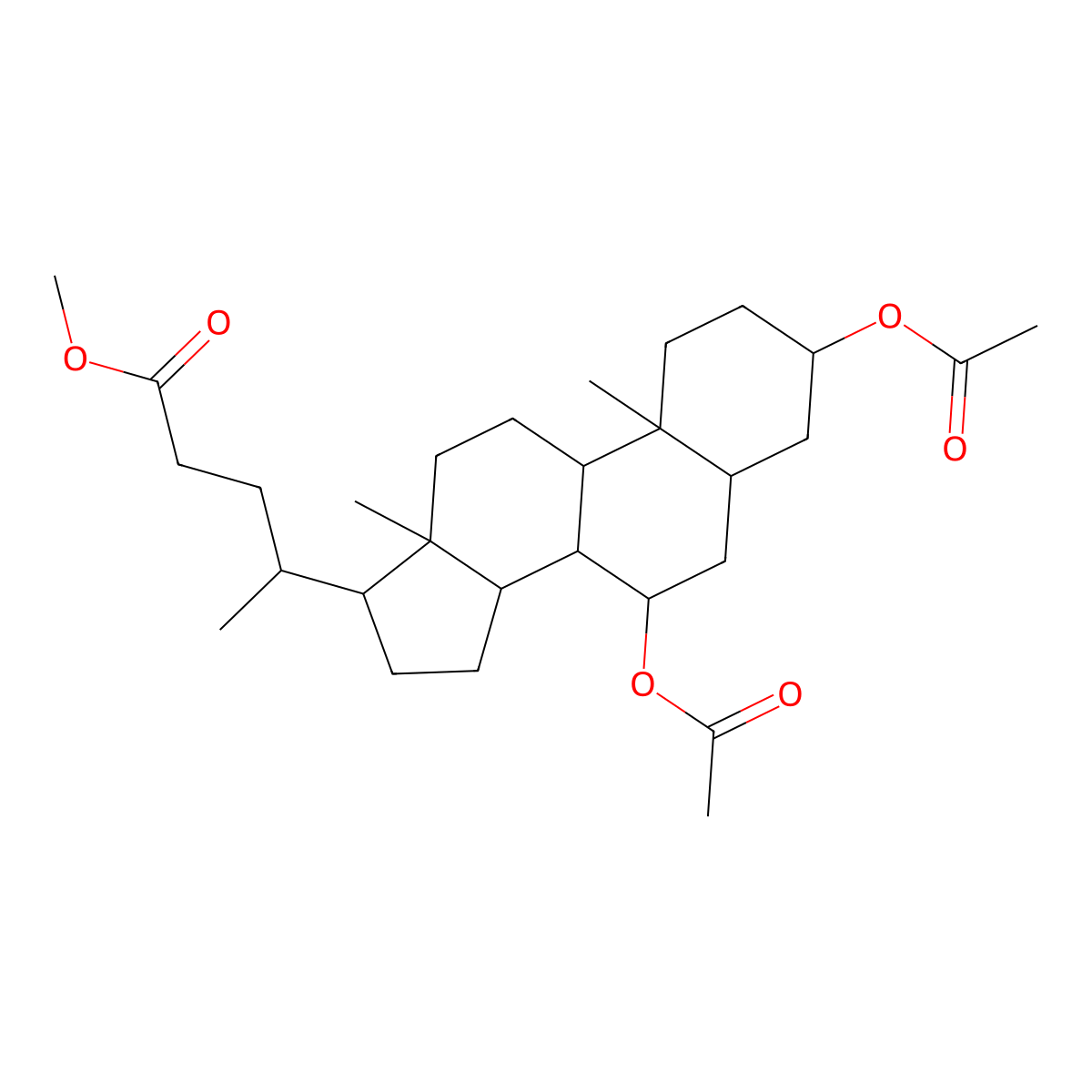 Methyl diacetylchenodesoxycholate molecular structure, CAS 56085-34-8