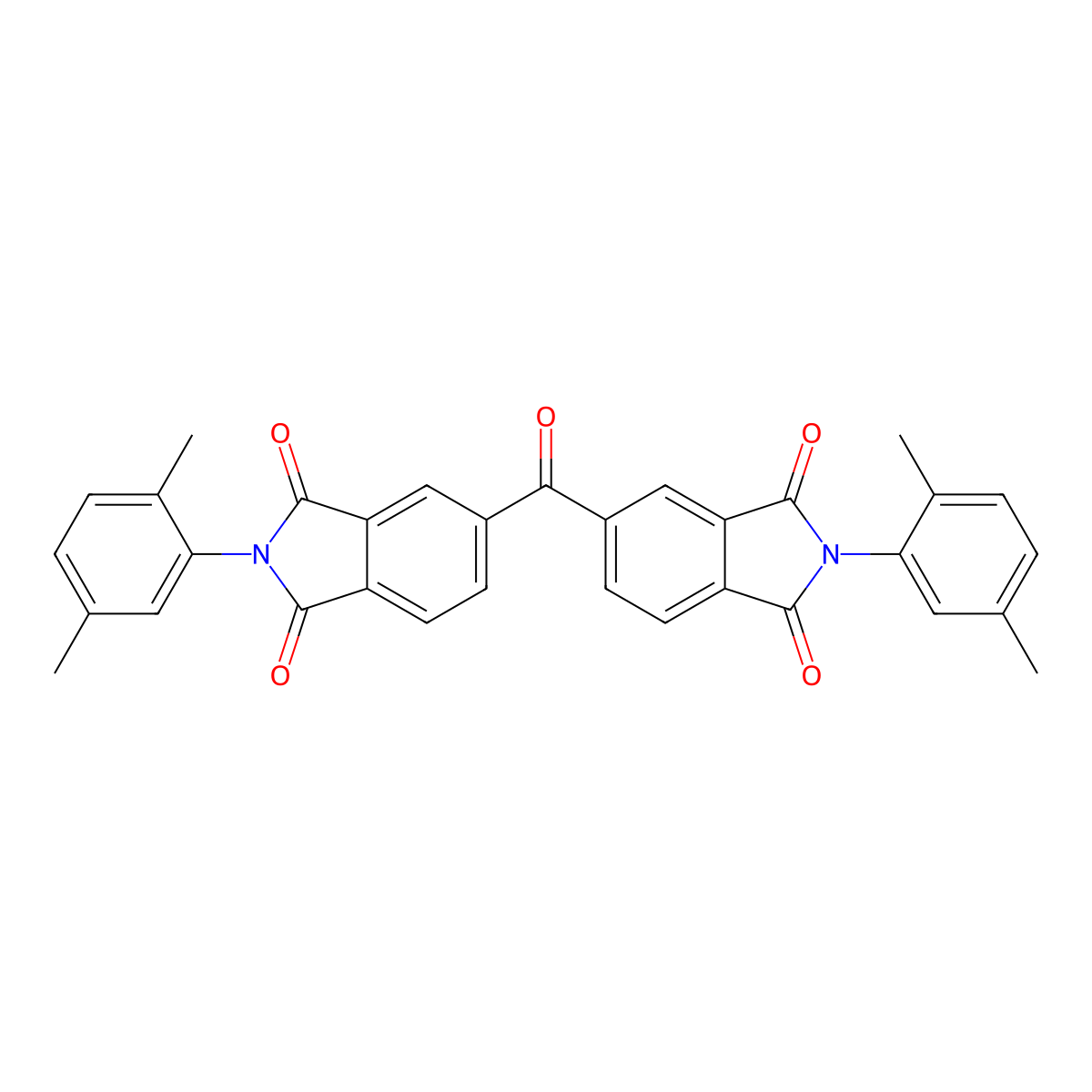 5,5'-carbonylbis[2-(2,5-dimethylphenyl)-1H-isoindole-1,3(2H)-dione] molecular structure, CAS 5609-13-2