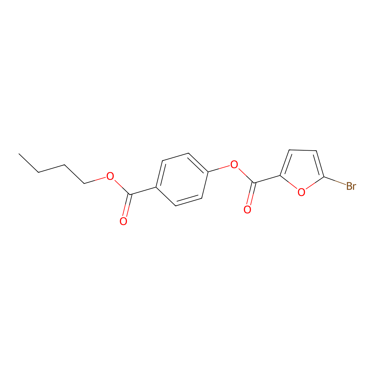 4-(Butoxycarbonyl)phenyl 5-bromofuran-2-carboxylate molecular structure, CAS 5609-61-0