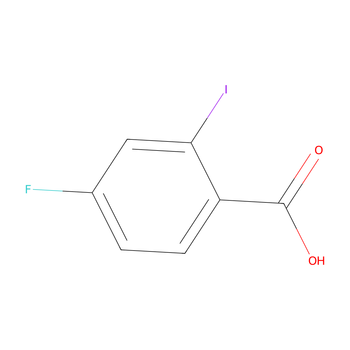 4-Fluoro-2-iodobenzoic acid molecular structure, CAS 56096-89-0