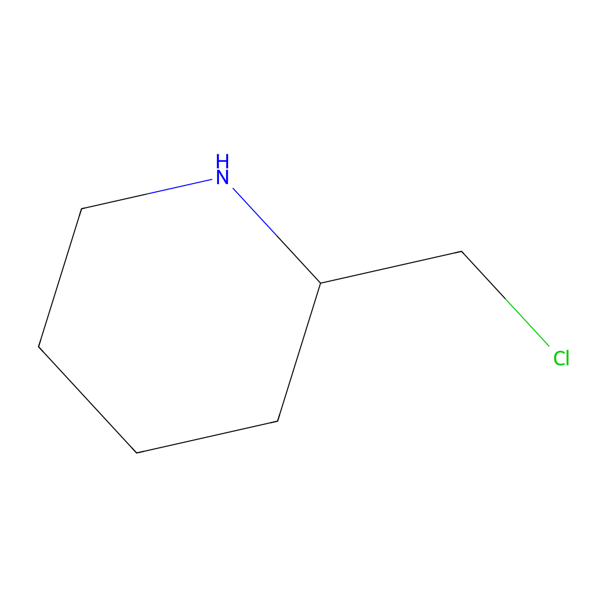 2-(Chloromethyl)piperidine molecular structure, CAS 56098-50-1