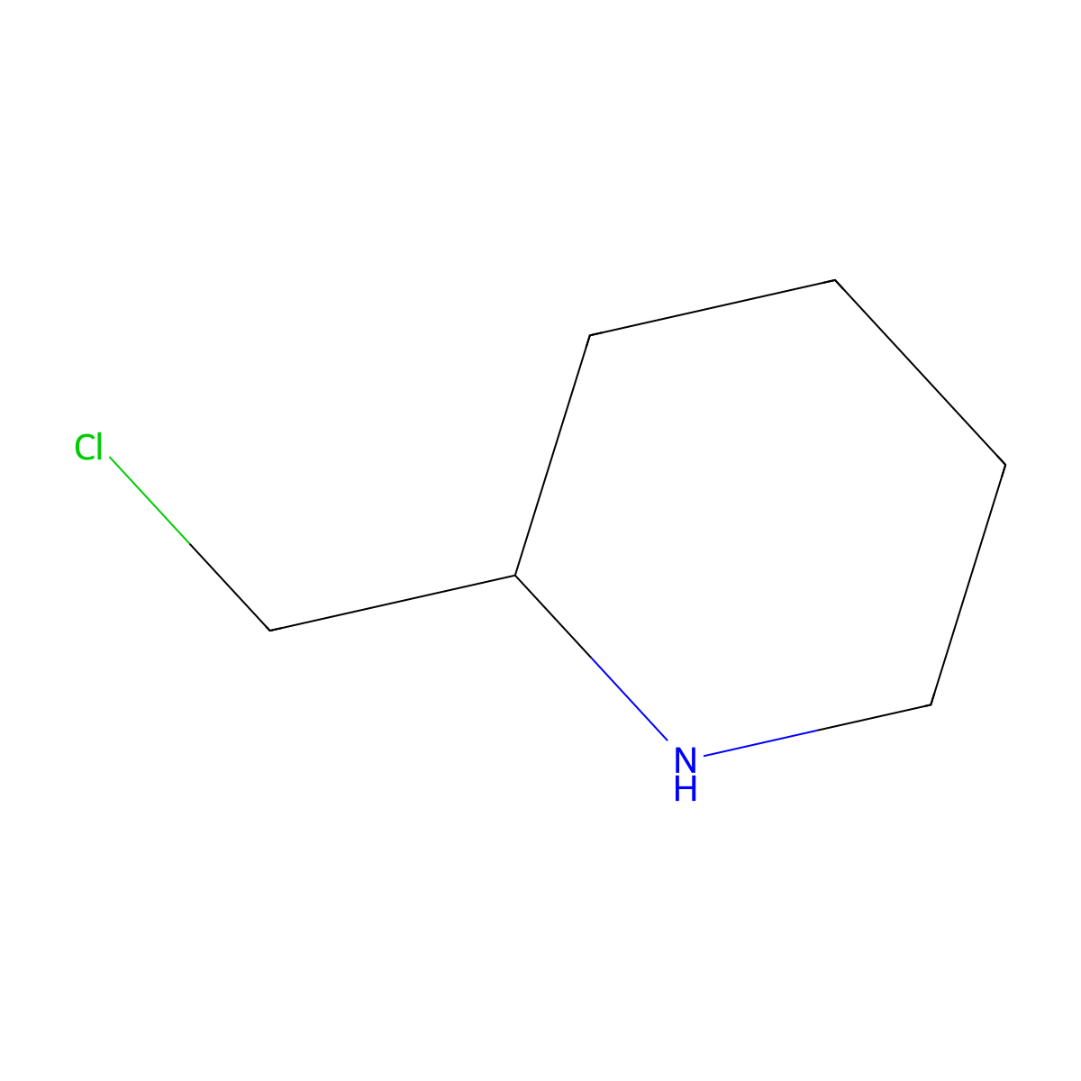 2-(Chloromethyl)piperidine molecular structure, CAS 56098-50-1