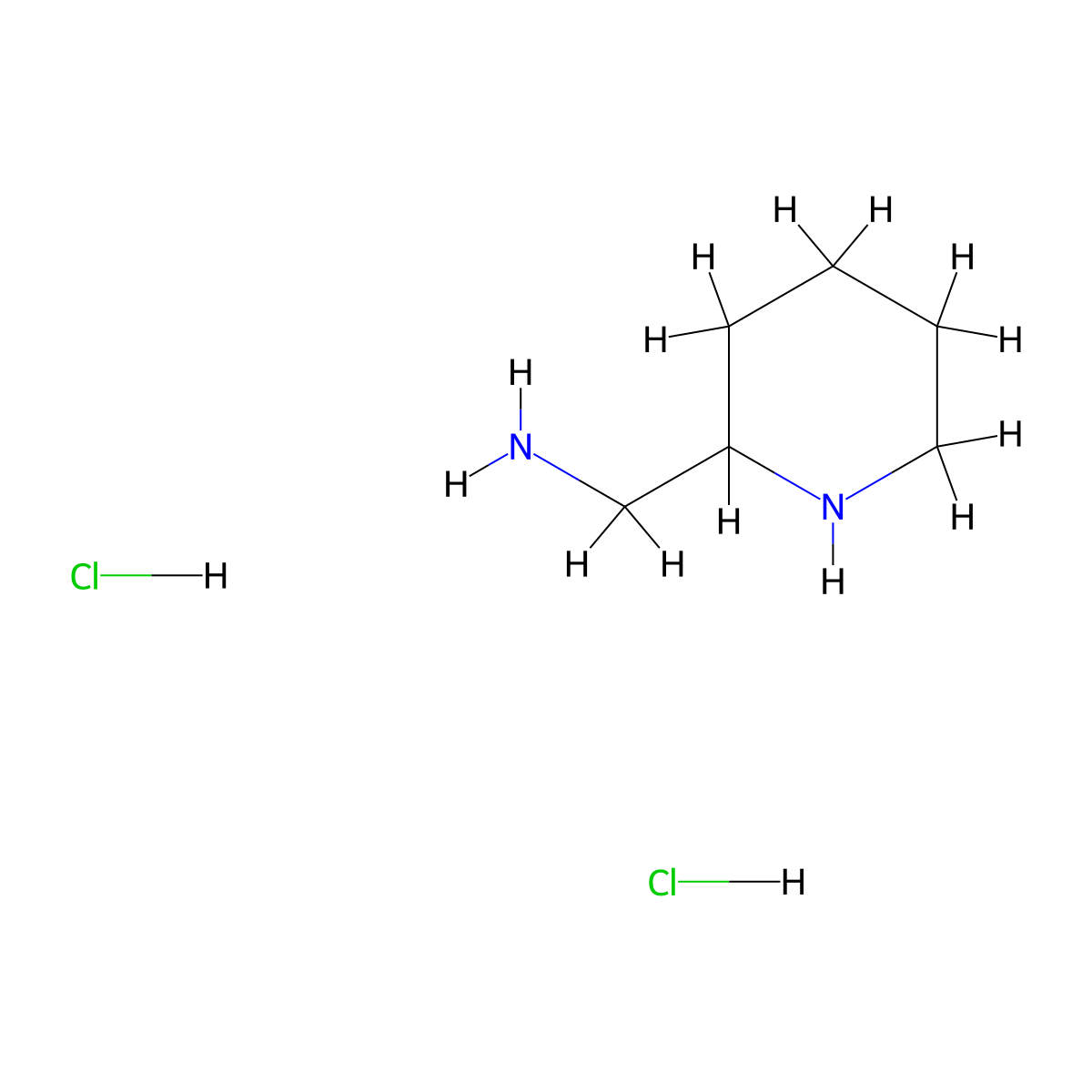 Piperidin-2-ylmethanamine dihydrochloride molecular structure, CAS 56098-52-3