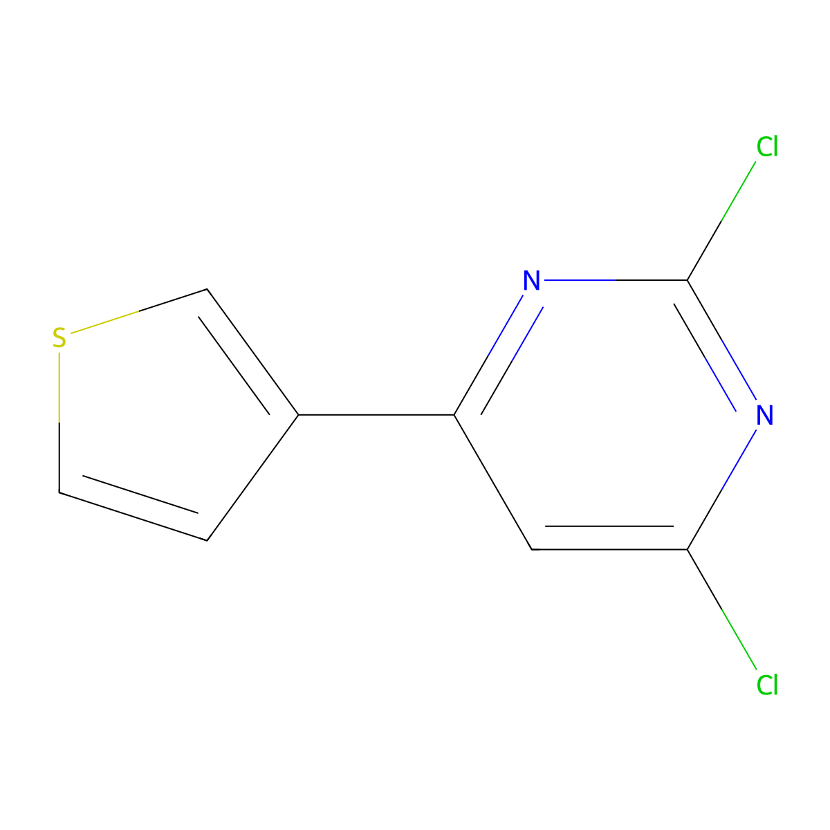 2,4-Dichloro-6-(3-thienyl)pyrimidine molecular structure, CAS 560994-01-6
