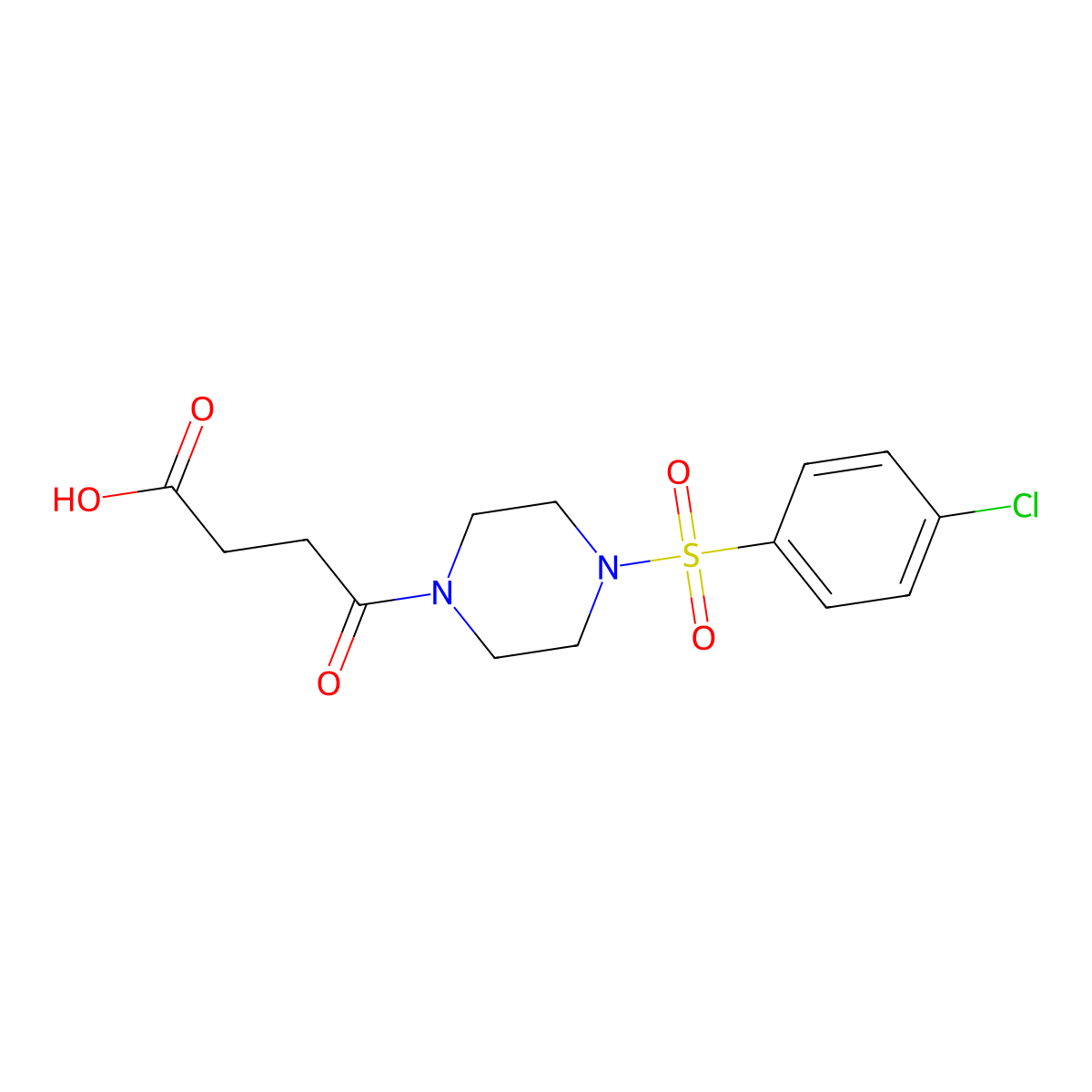4-[4-(4-Chlorobenzenesulfonyl)piperazin-1-yl]-4-oxobutanoic acid molecular structure, CAS 560995-22-4