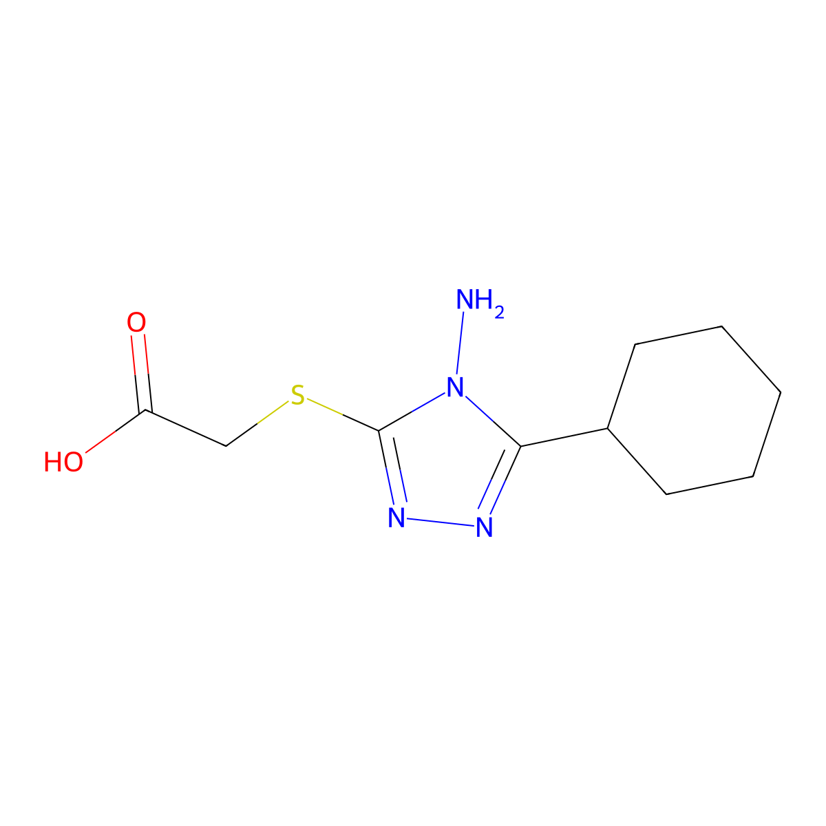 2-((4-amino-5-cyclohexyl-4H-1,2,4-triazol-3-yl)sulfanyl)acetic acid molecular structure, CAS 560995-24-6