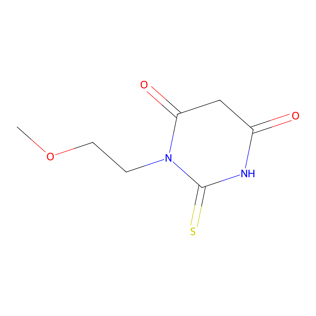 1-(2-Methoxyethyl)-2-sulfanylidene-1,3-diazinane-4,6-dione molecular structure, CAS 560995-25-7