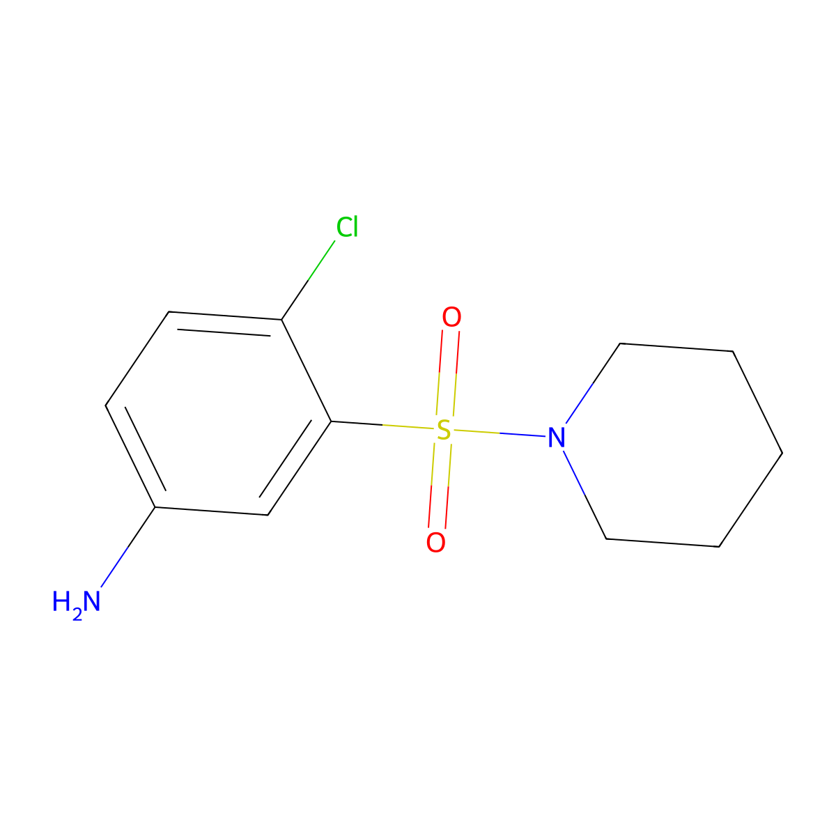 4-Chloro-3-(piperidine-1-sulfonyl)aniline molecular structure, CAS 560995-29-1