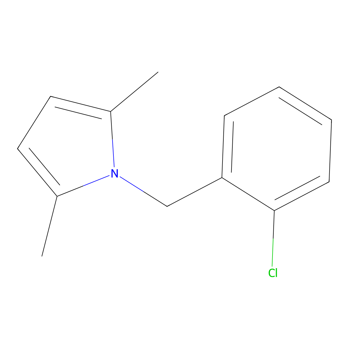 1-((2-chlorophenyl)methyl)-2,5-dimethyl-1H-pyrrole molecular structure, CAS 560995-32-6