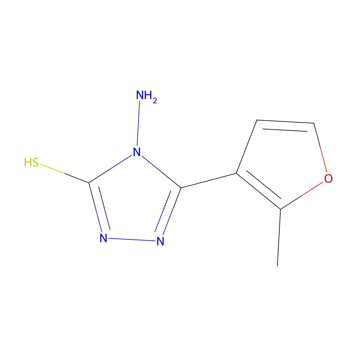 4-amino-5-(2-methyl-3-furyl)-4H-1,2,4-triazole-3-thiol molecular structure, CAS 560998-03-0
