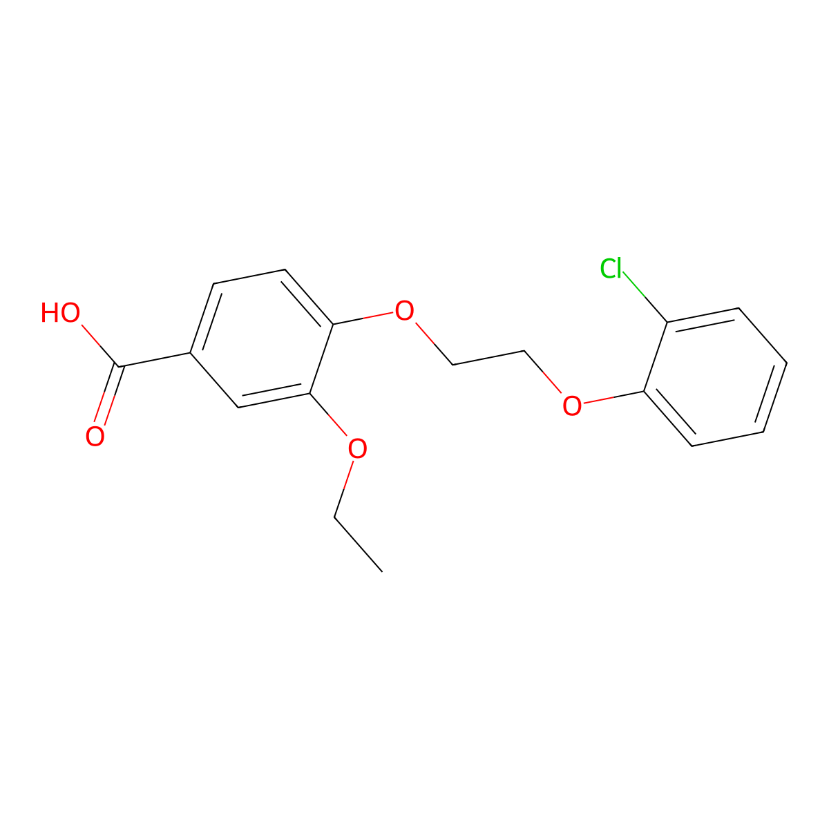 4-[2-(2-Chlorophenoxy)ethoxy]-3-ethoxybenzoic acid molecular structure, CAS 560998-04-1