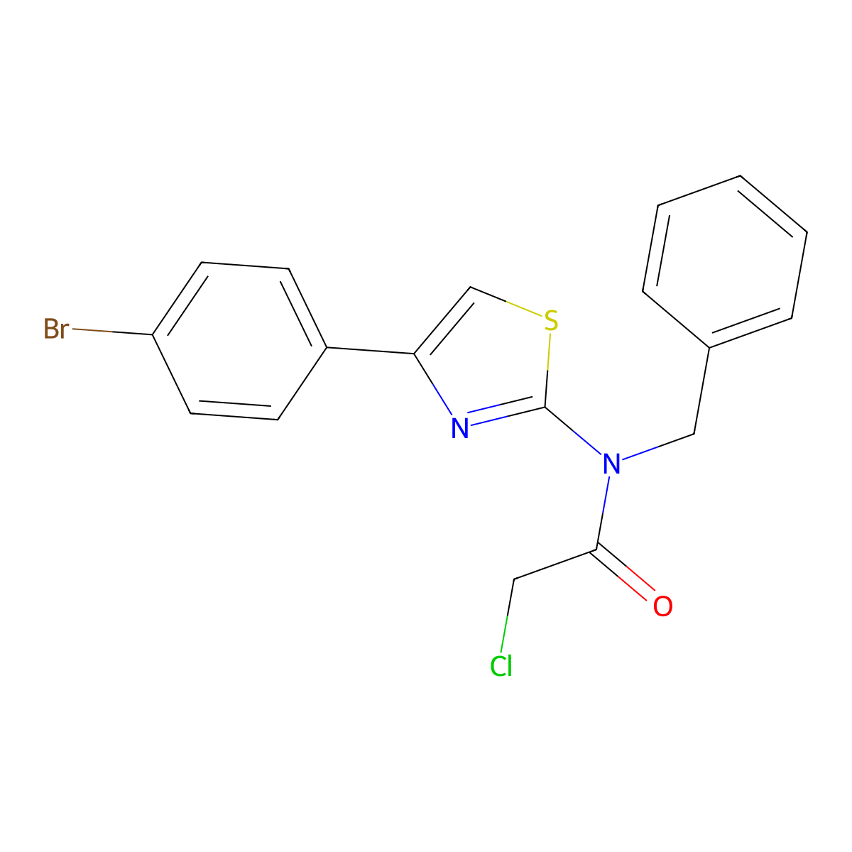 N-benzyl-N-[4-(4-bromophenyl)-1,3-thiazol-2-yl]-2-chloroacetamide molecular structure, CAS 560998-18-7