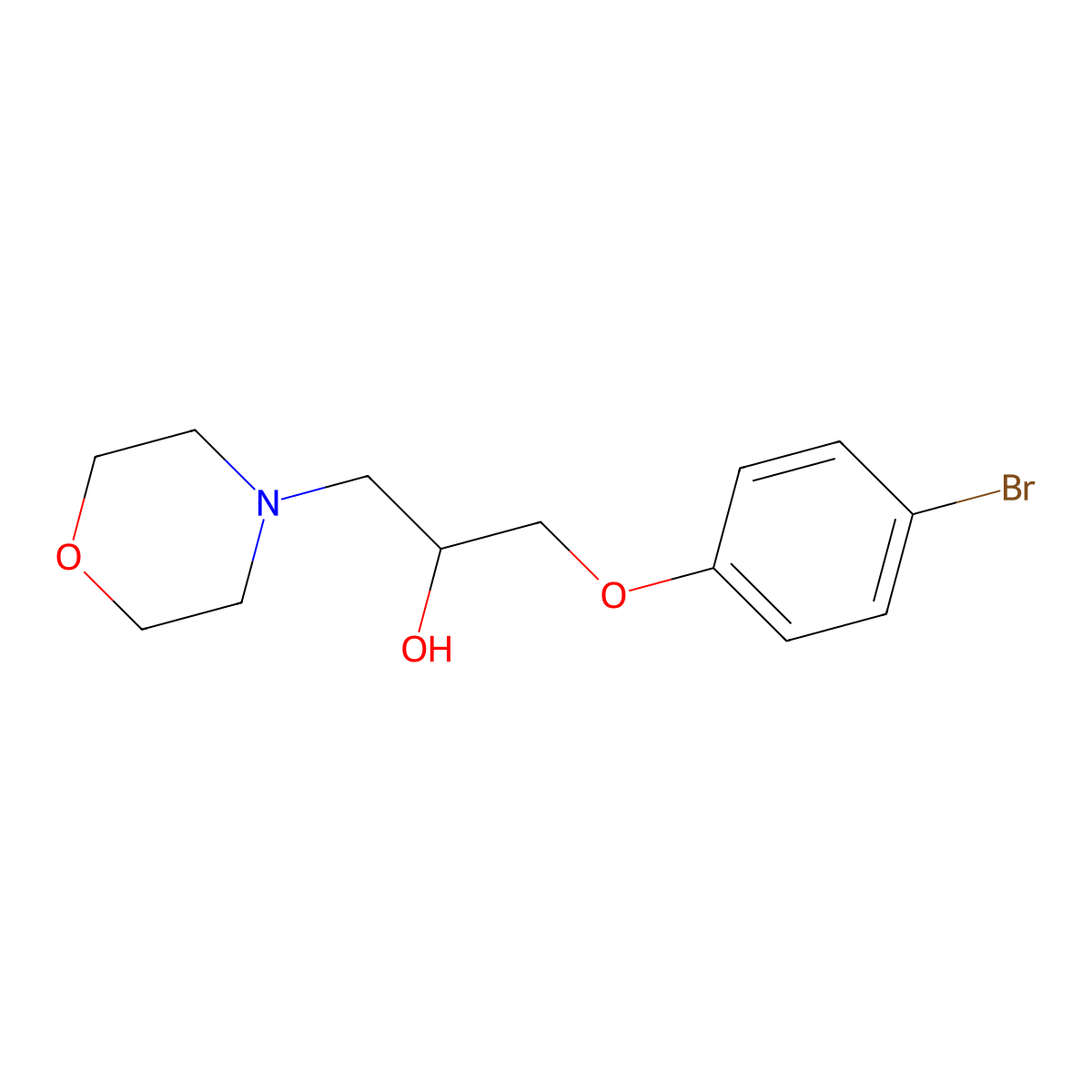 1-(4-Bromophenoxy)-3-morpholinopropan-2-ol molecular structure, CAS 5610-10-6