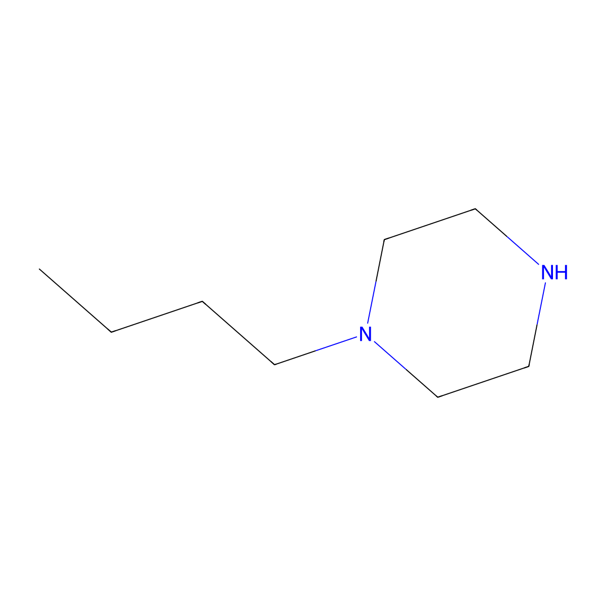 1-Butylpiperazine molecular structure, CAS 5610-49-1
