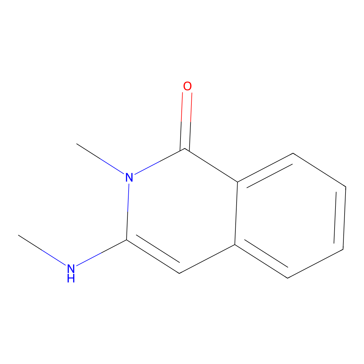 2-Methyl-3-(methylamino)-1,2-dihydroisoquinolin-1-one molecular structure, CAS 56100-57-3