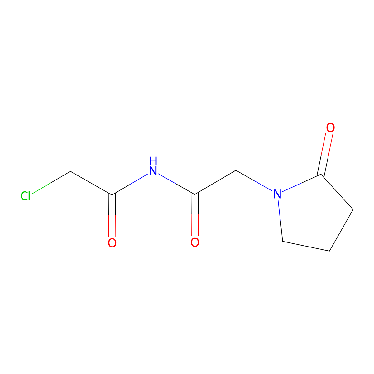 N-(2-chloroacetyl)-2-(2-oxopyrrolidin-1-yl)acetamide molecular structure, CAS 561002-06-0