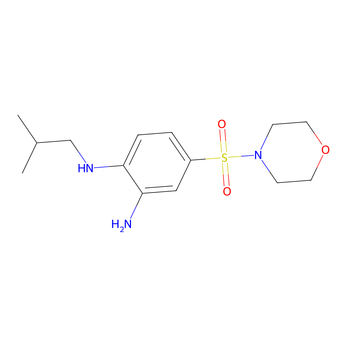 N1-(2-methylpropyl)-4-(morpholine-4-sulfonyl)benzene-1,2-diamine molecular structure, CAS 561002-07-1