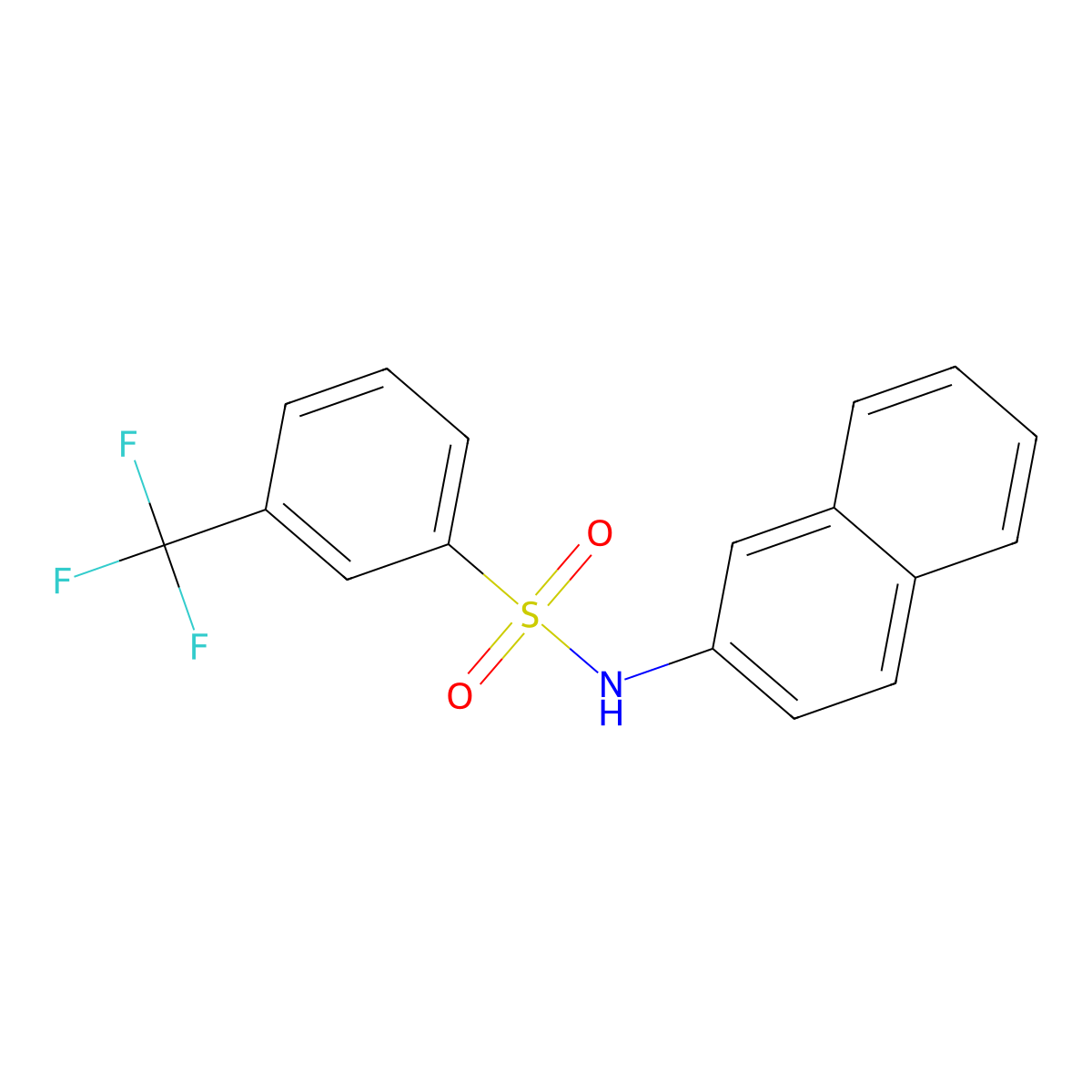 N-(2-naphthyl)-3-(trifluoromethyl)benzenesulfonamide molecular structure, CAS 561002-65-1