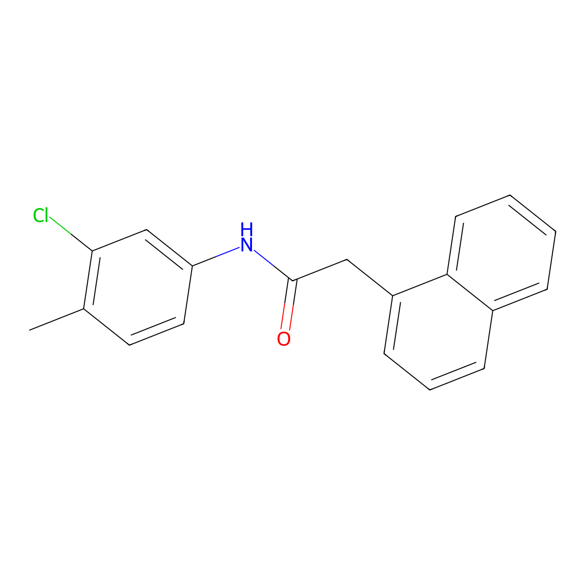 N-(3-chloro-4-methylphenyl)-2-(1-naphthyl)acetamide molecular structure, CAS 561003-20-1