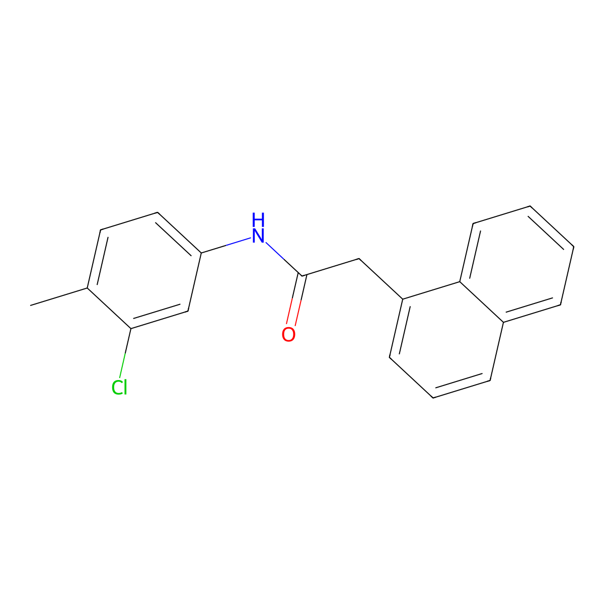 N-(3-chloro-4-methylphenyl)-2-(1-naphthyl)acetamide molecular structure, CAS 561003-20-1