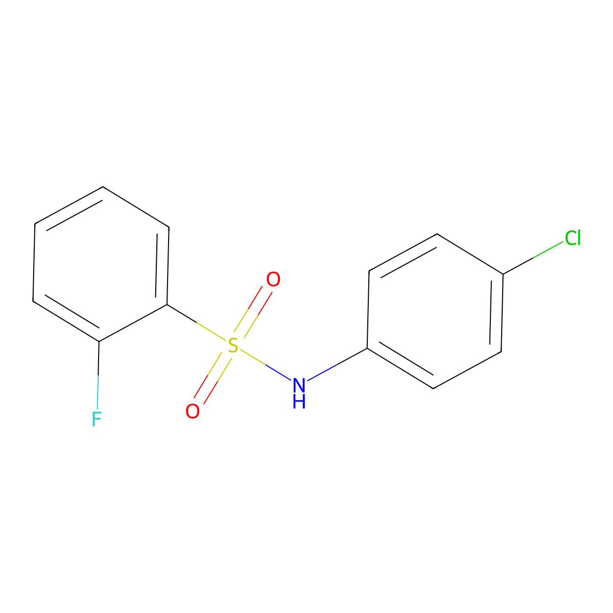 N-(4-chlorophenyl)-2-fluorobenzenesulfonamide molecular structure, CAS 561005-72-9