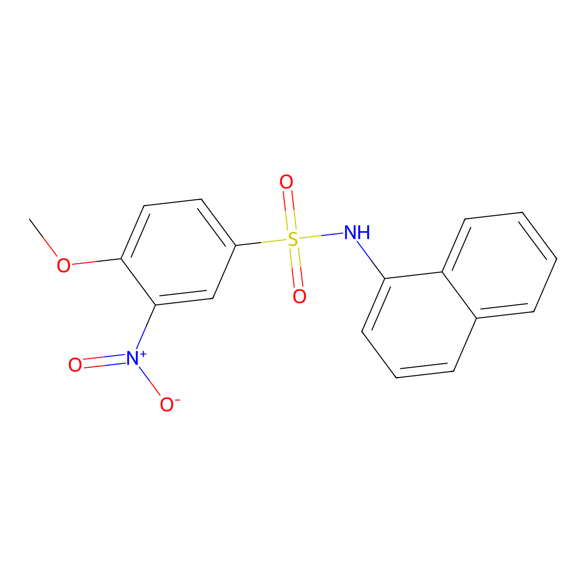 4-methoxy-N-naphthalen-1-yl-3-nitrobenzenesulfonamide molecular structure, CAS 561006-12-0