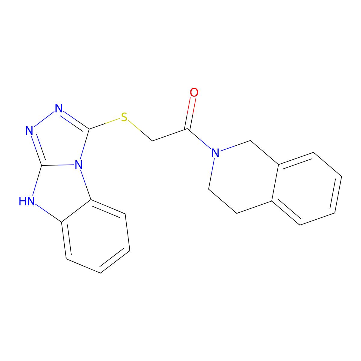 1-(3,4-dihydroisoquinolin-2(1H)-yl)-2-(9H-[1,2,4]triazolo[4,3-a]benzimidazol-3-ylsulfanyl)ethanone molecular structure, CAS 561007-74-7