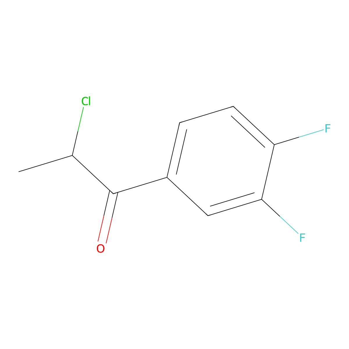2-Chloro-1-(3,4-difluorophenyl)propan-1-one molecular structure, CAS 561009-02-7