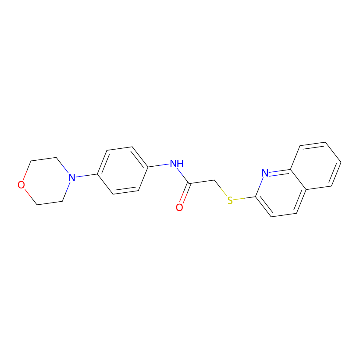 N-[4-(morpholin-4-yl)phenyl]-2-(quinolin-2-ylsulfanyl)acetamide molecular structure, CAS 561009-79-8