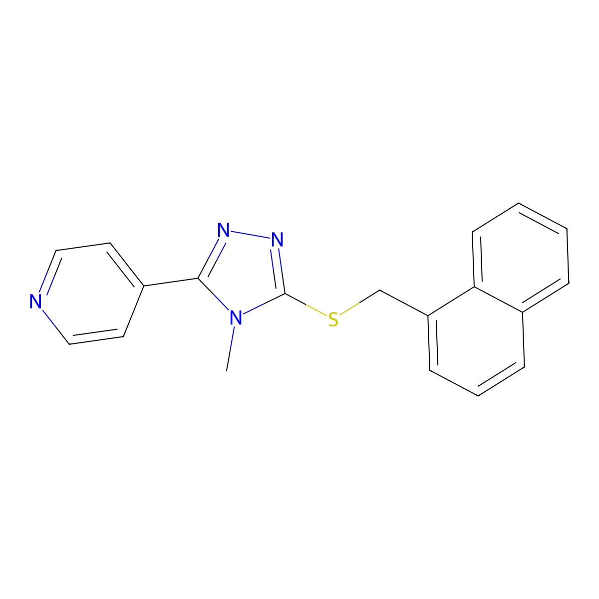 4-{4-methyl-5-[(naphthalen-1-ylmethyl)sulfanyl]-4H-1,2,4-triazol-3-yl}pyridine molecular structure, CAS 561016-95-3