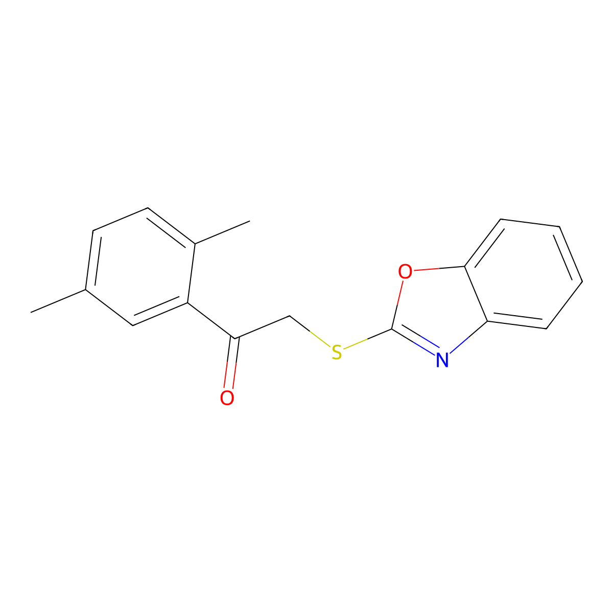 2-(1,3-Benzoxazol-2-ylsulfanyl)-1-(2,5-dimethylphenyl)ethanone molecular structure, CAS 561046-96-6