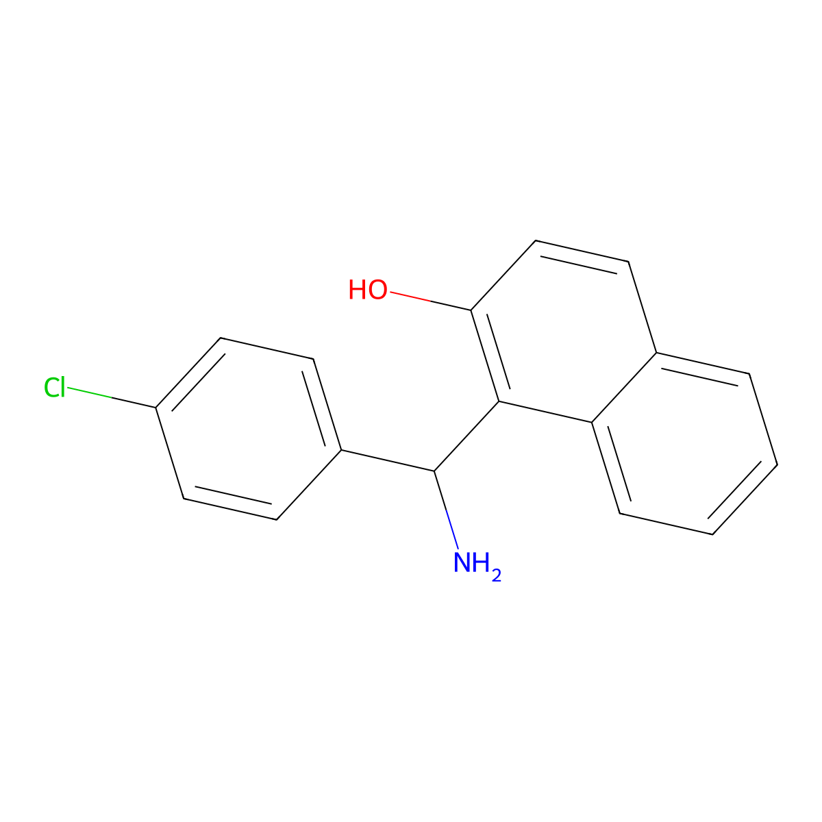 1-(Amino(4-chlorophenyl)methyl)naphthalen-2-ol molecular structure, CAS 561052-56-0