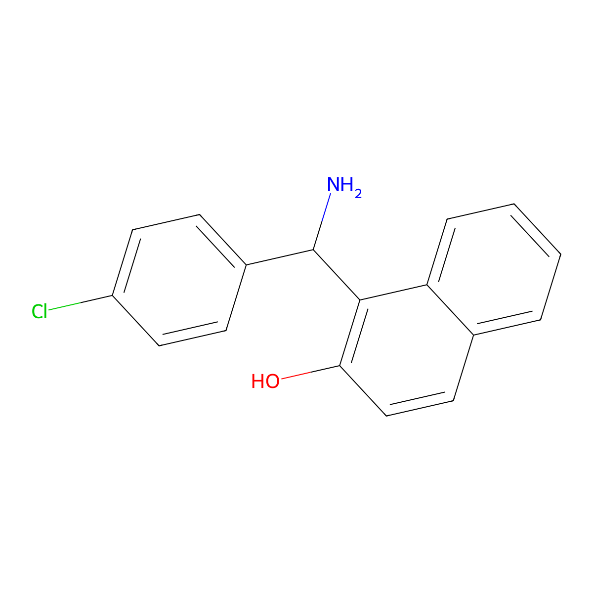 1-(Amino(4-chlorophenyl)methyl)naphthalen-2-ol molecular structure, CAS 561052-56-0
