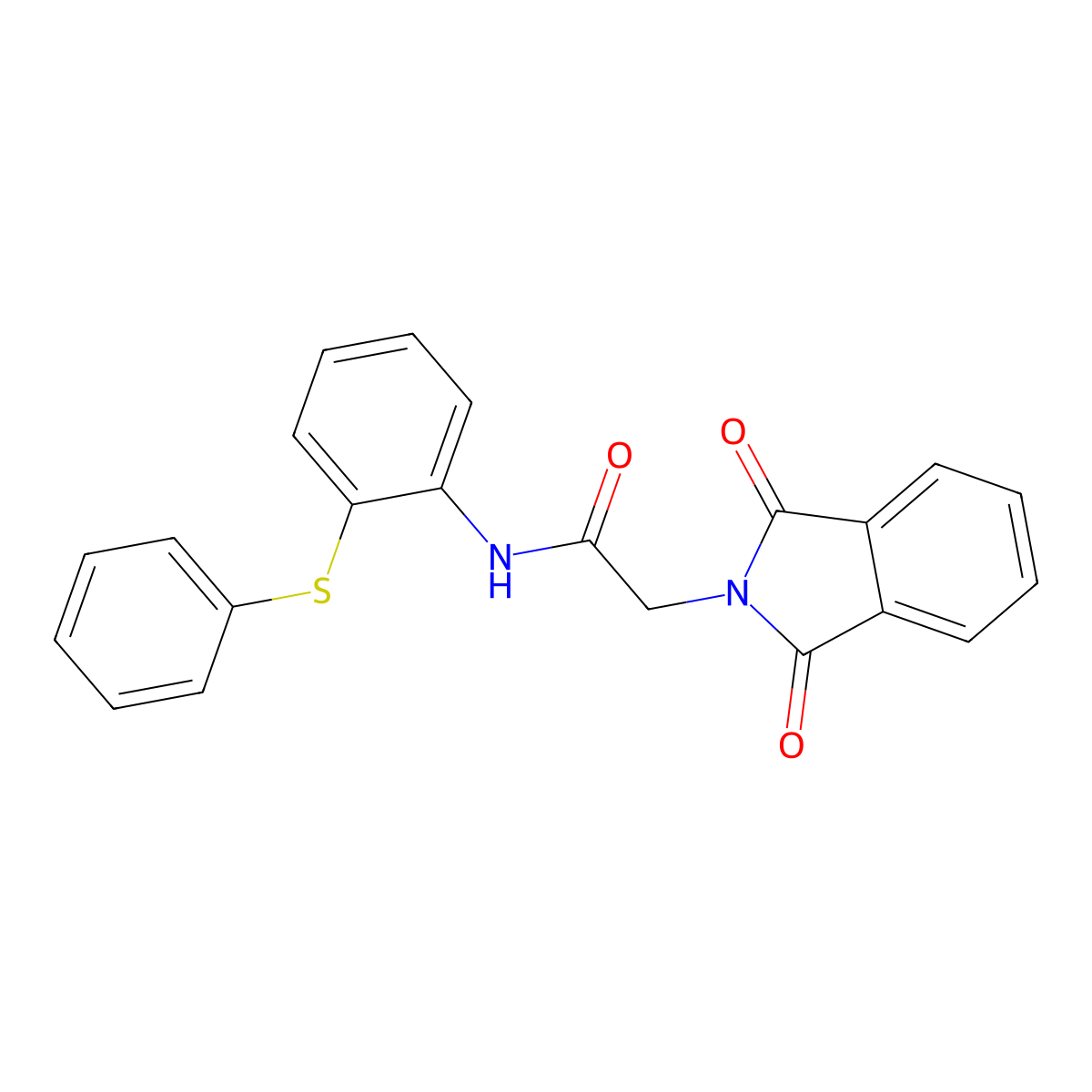 2-(1,3-dioxoisoindol-2-yl)-N-(2-phenylsulfanylphenyl)acetamide molecular structure, CAS 561059-29-8
