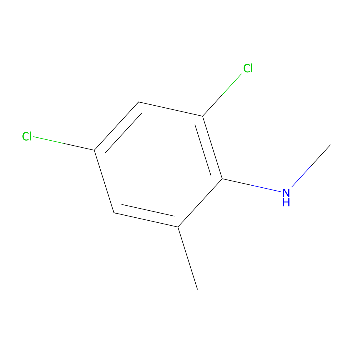2,4-dichloro-N,6-dimethylaniline molecular structure, CAS 56106-67-3