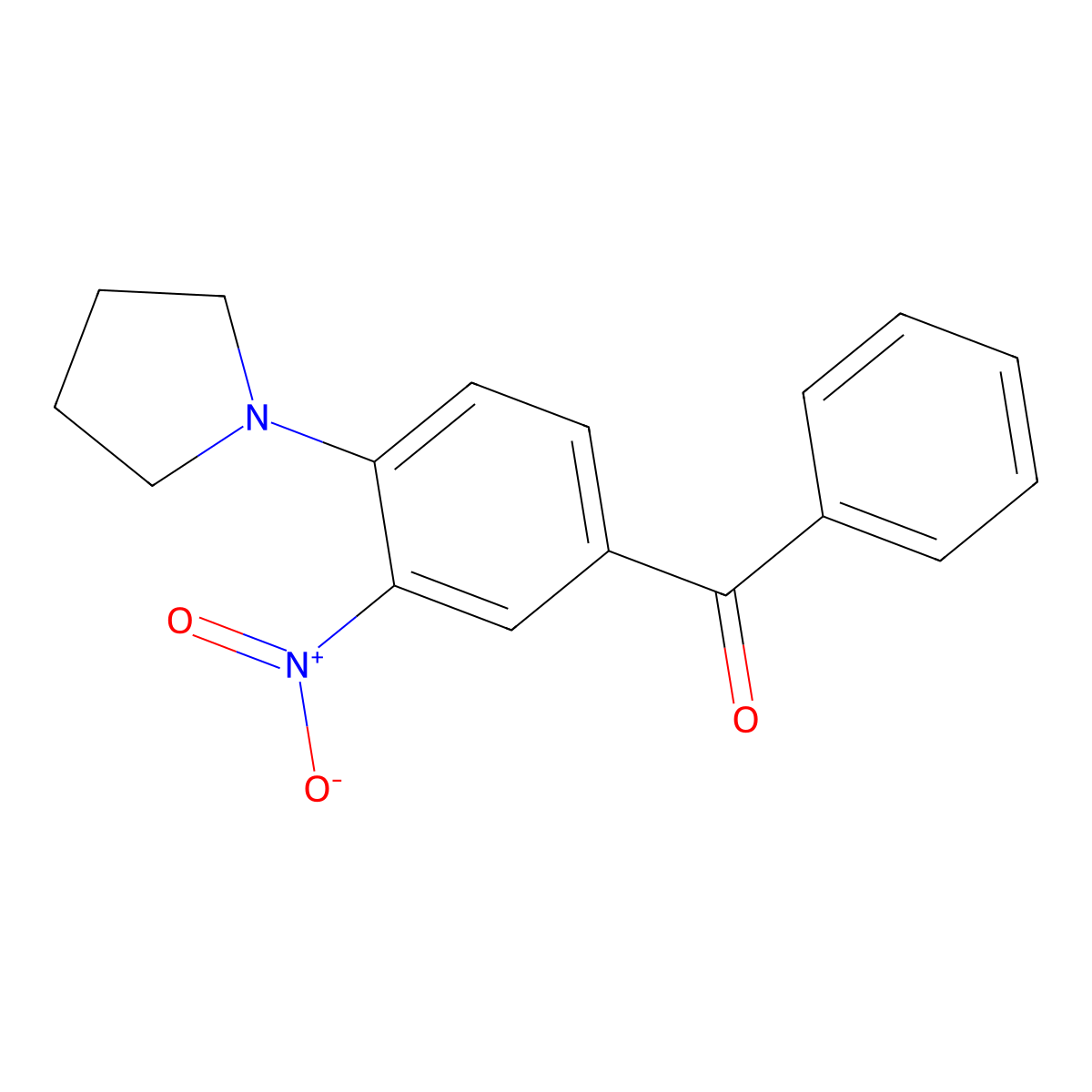 Methanone, [3-nitro-4-(1-pyrrolidinyl)phenyl]phenyl- molecular structure, CAS 56106-96-8