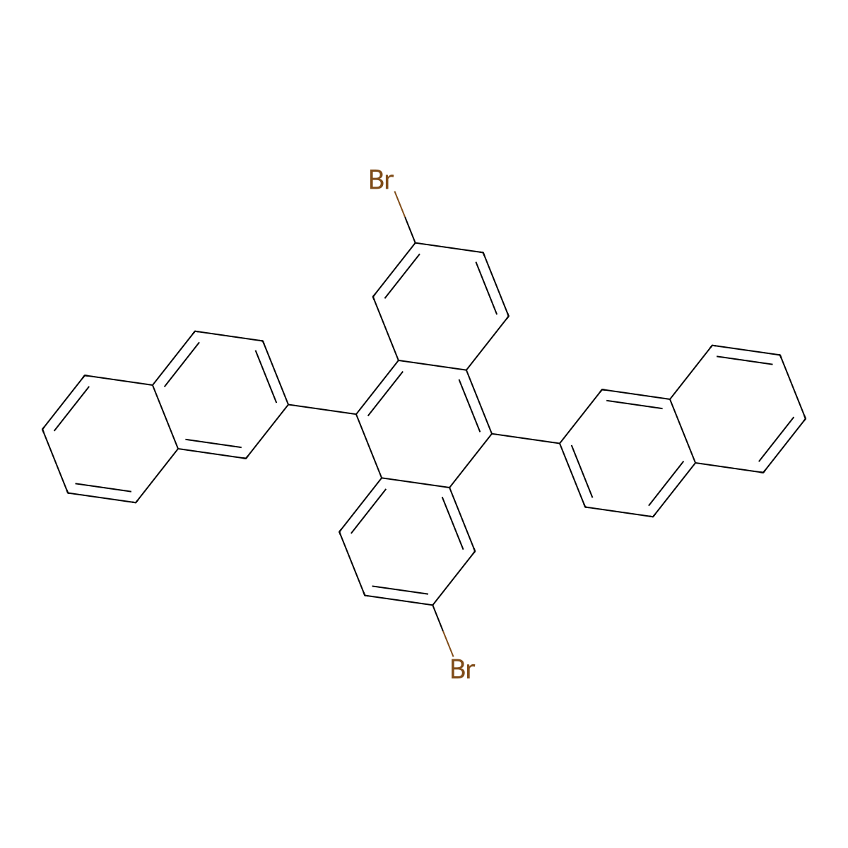 2,6-Dibromo-9,10-di(naphthalen-2-yl)anthracene molecular structure, CAS 561064-15-1