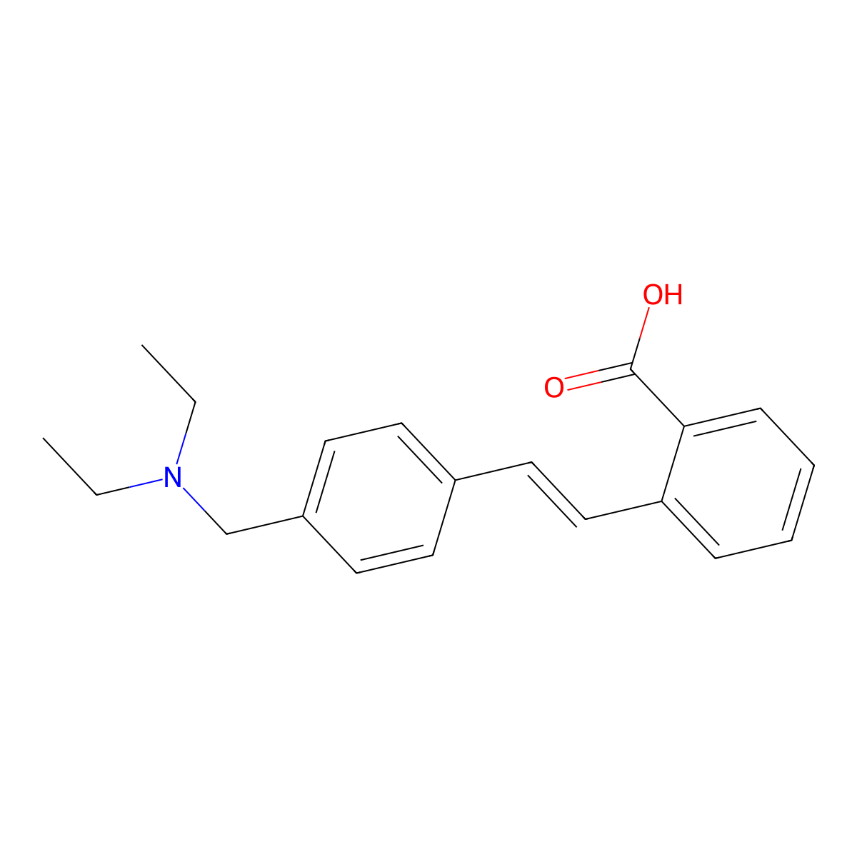 2-[E-2-(4-Diethylaminomethyl-phenyl)-vinyl]-benzoic acid molecular structure, CAS 561066-99-7