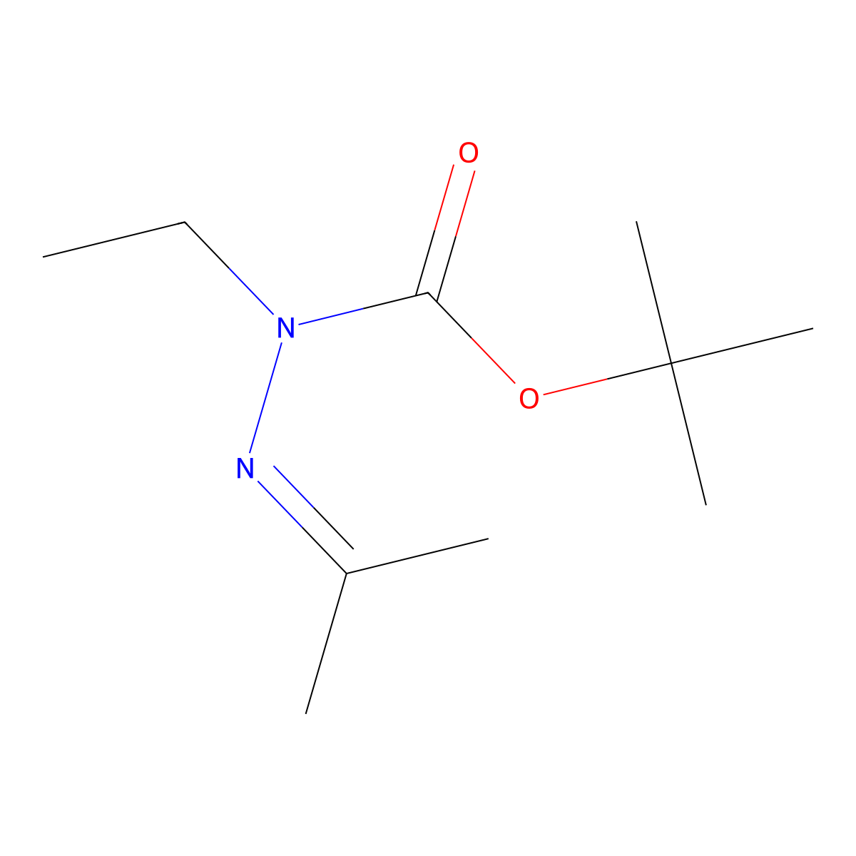 N-ethyl-N'-(propan-2-ylidene)(tert-butoxy)carbohydrazide molecular structure, CAS 561067-07-0