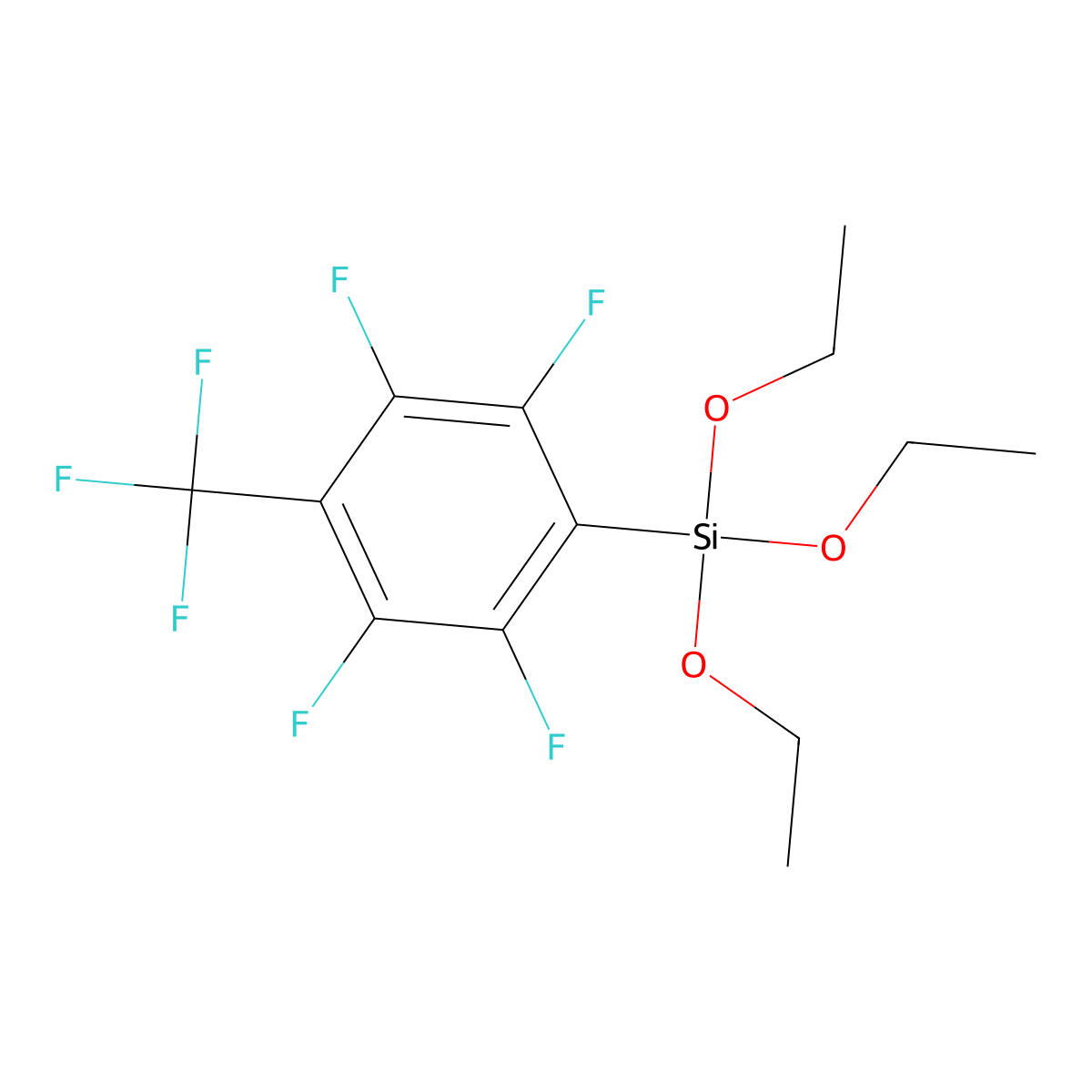 p-Trifluoromethyltetrafluorophenyltriethoxysilane molecular structure, CAS 561069-04-3