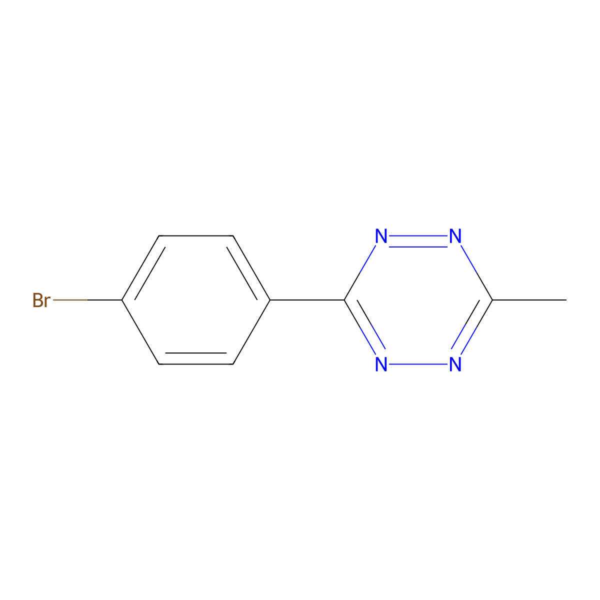 3-(4-Bromophenyl)-6-methyl-1,2,4,5-tetrazine molecular structure, CAS 56108-00-0