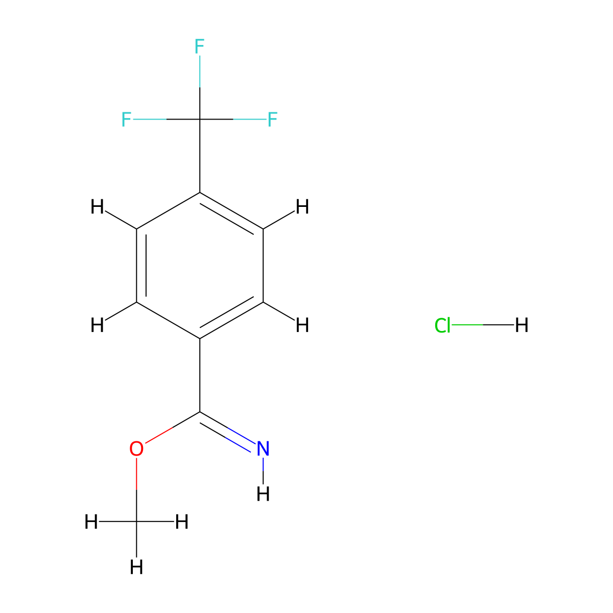 Methyl 4-(Trifluoromethyl)benzimidate Hydrochloride molecular structure, CAS 56108-08-8