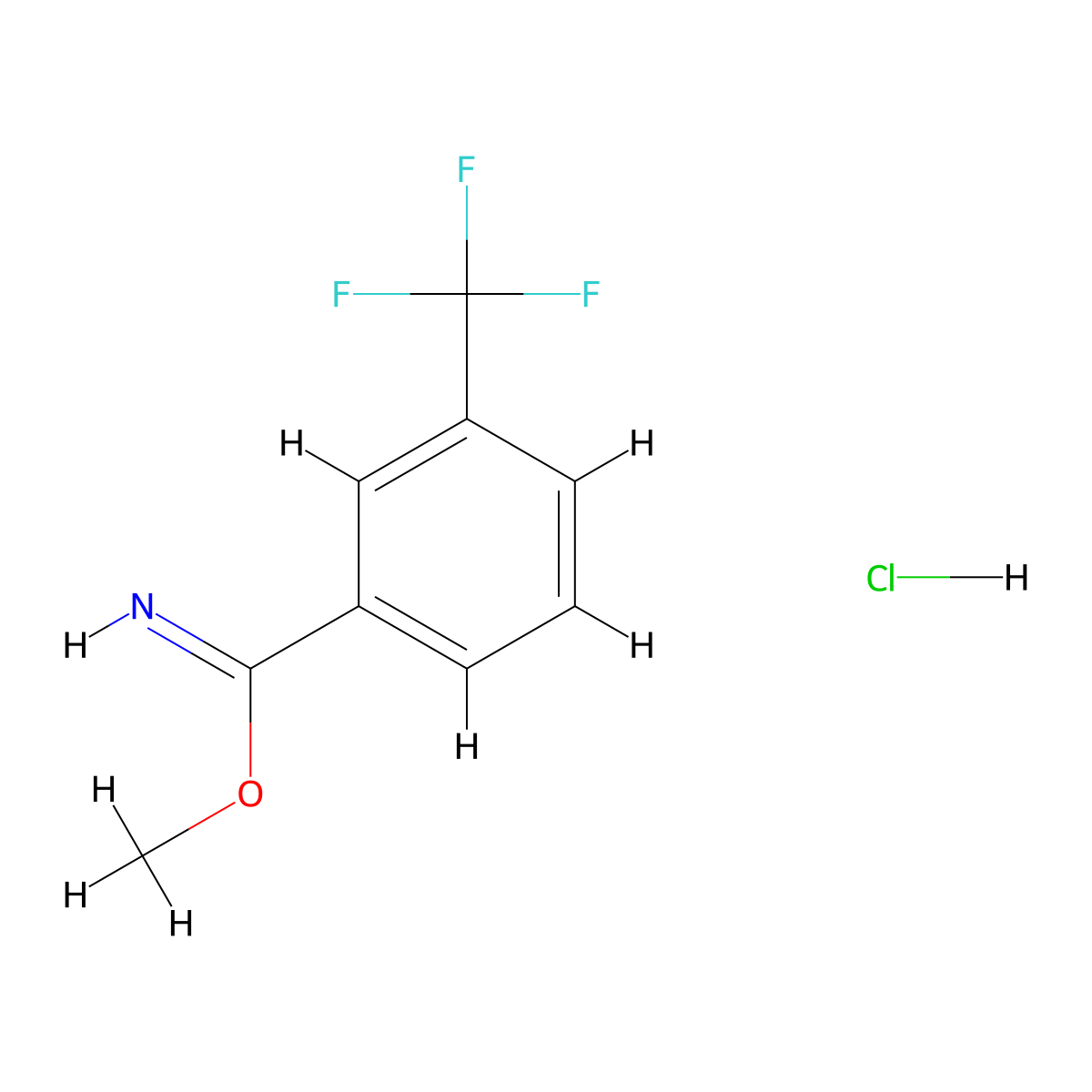 Methyl 3-(Trifluoromethyl)benzimidate Hydrochloride molecular structure, CAS 56108-09-9
