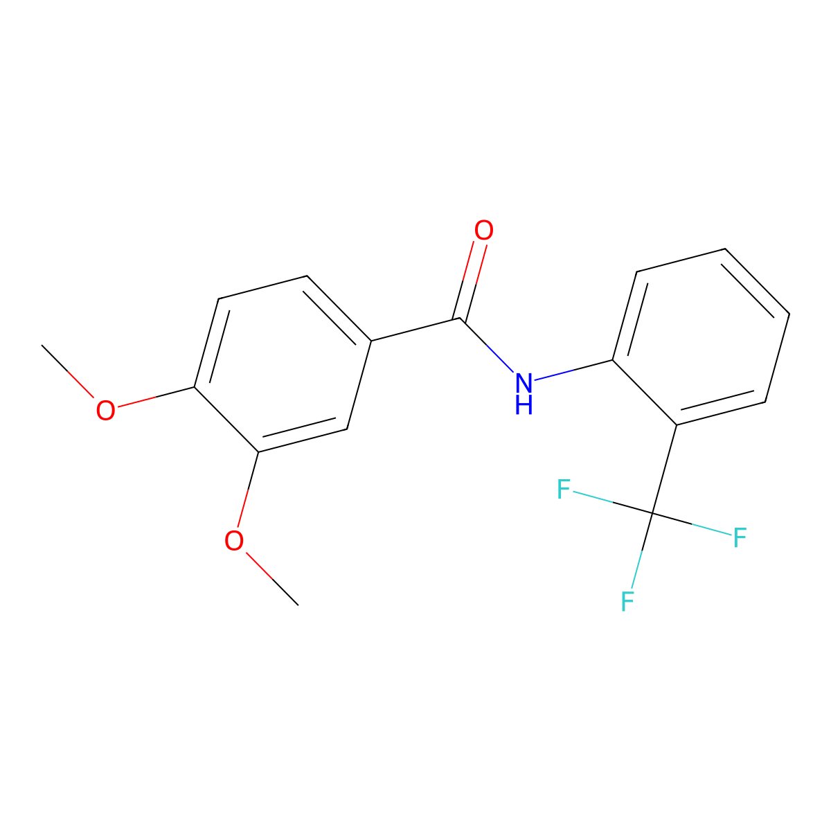 3,4-dimethoxy-N-[2-(trifluoromethyl)phenyl]benzamide molecular structure, CAS 5611-02-9