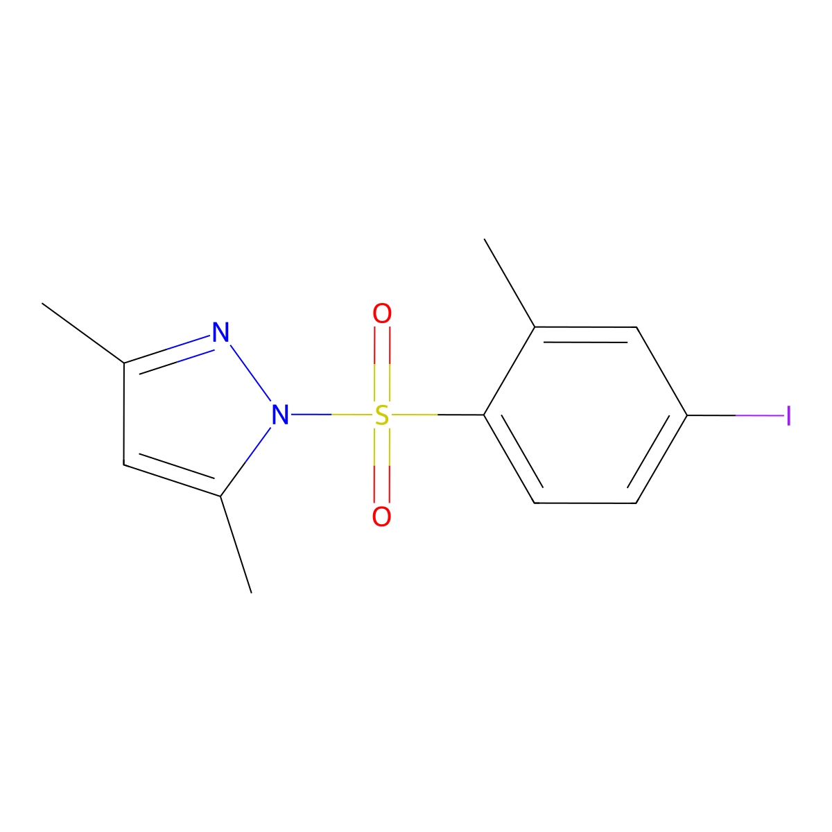 1-(4-Iodo-2-methylphenyl)sulfonyl-3,5-dimethylpyrazole molecular structure, CAS 5611-11-0
