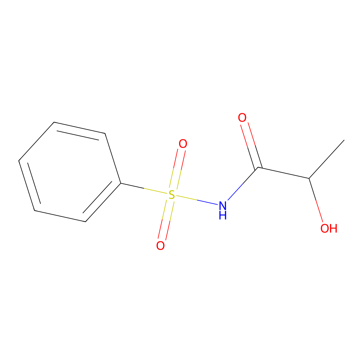 N-(benzenesulfonyl)-2-hydroxypropanamide molecular structure, CAS 5611-43-8