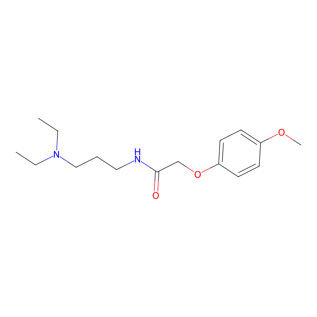 N-[3-(diethylamino)propyl]-2-(4-methoxyphenoxy)acetamide molecular structure, CAS 5611-45-0